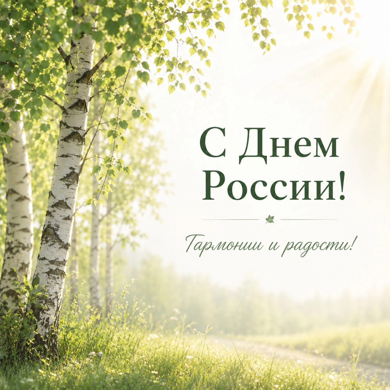 Душевная открытка с березами