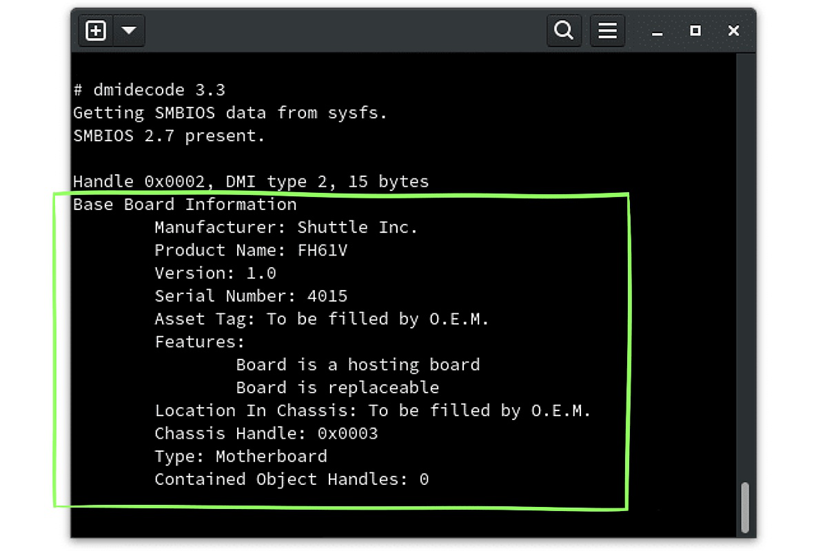В таблице DMI BIOS хранится информация о материнской плате