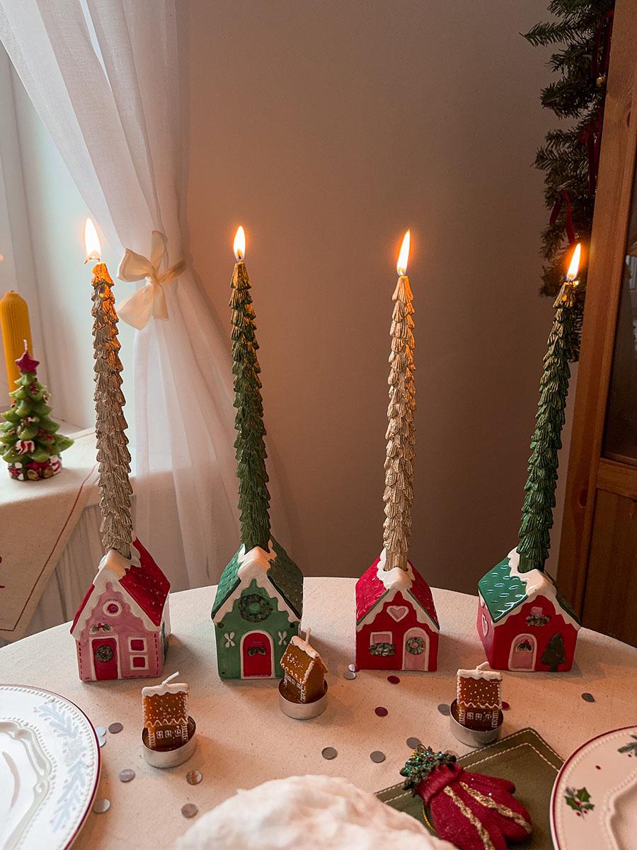 Набор из четырех подсвечников Grindsted из коллекции New Year Essential, Tkano, 5290 руб. (designboom.ru)