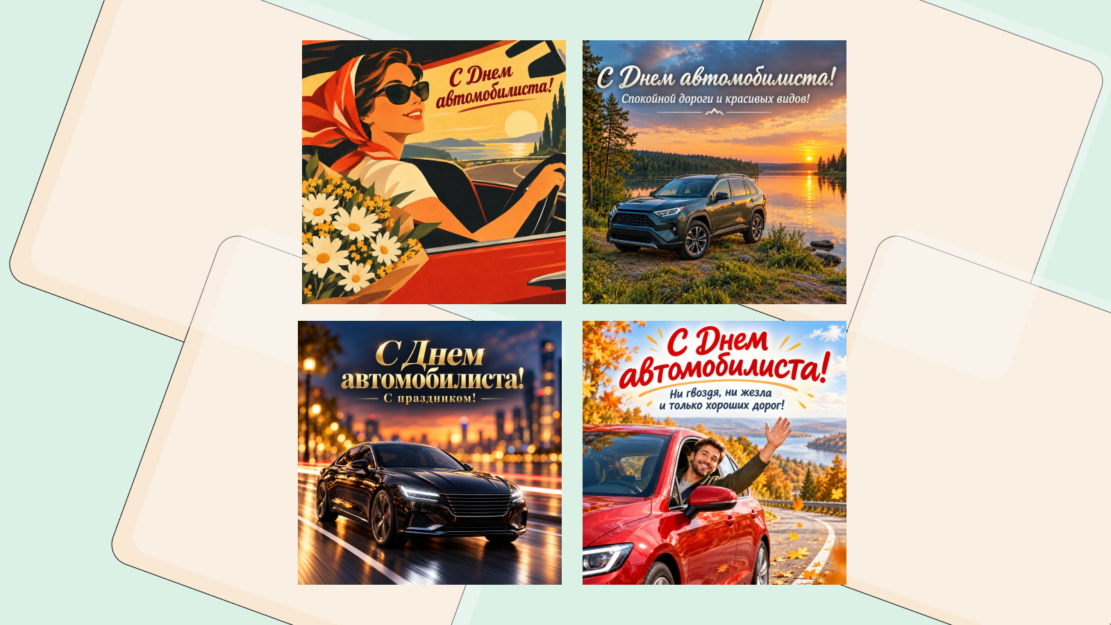 35 красивых открыток ко Дню автомобилиста