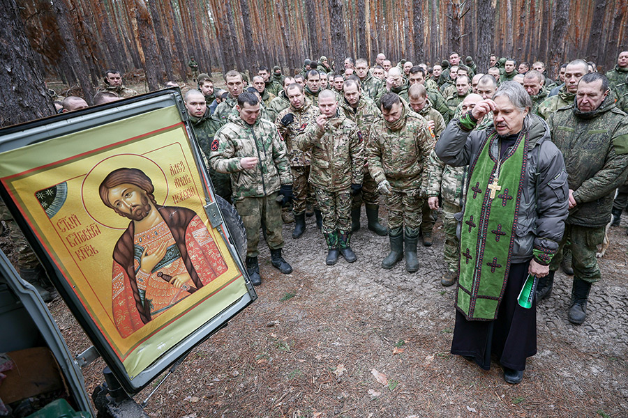 Рождественский молебен на Краснолиманском направлении в зоне военной операции