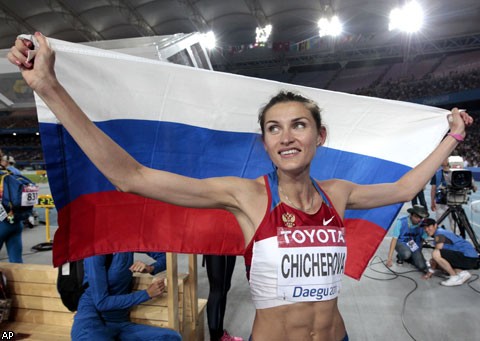 Россиянка А.Чичерова стала чемпионкой мира по прыжкам в высоту