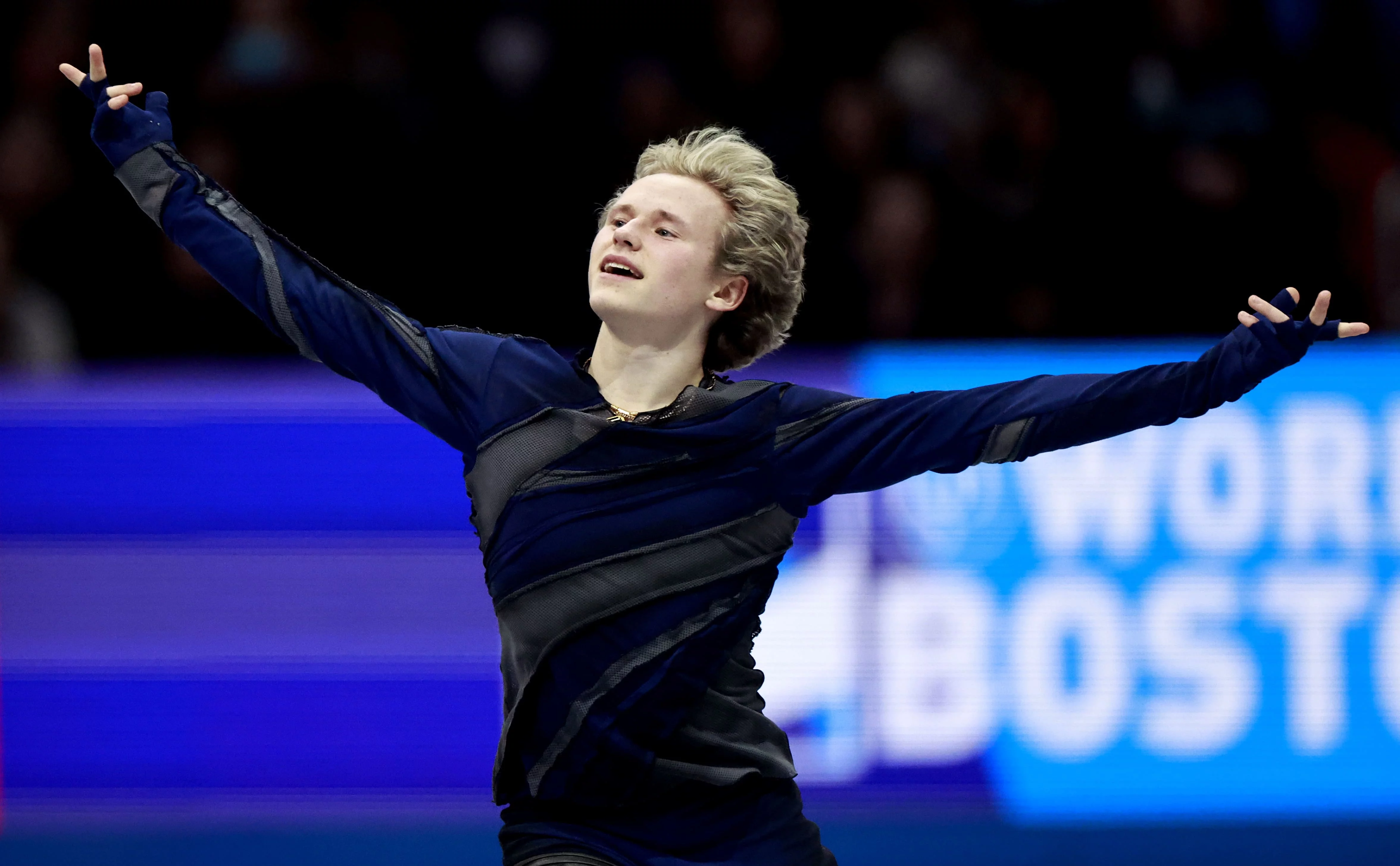  Фигурист Илья Малинин на чемпионата мира по фигурному катанию в Бостоне (EPA)