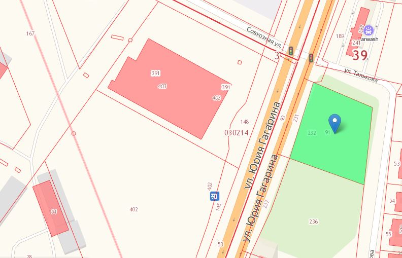 Фото: Скриншот с кадастровой карты (зеленым выделен участок под строительство выставочного комплекса)