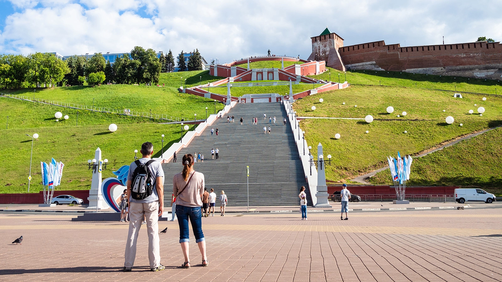 <p>Чкаловская лестница в Нижнем Новгороде</p>