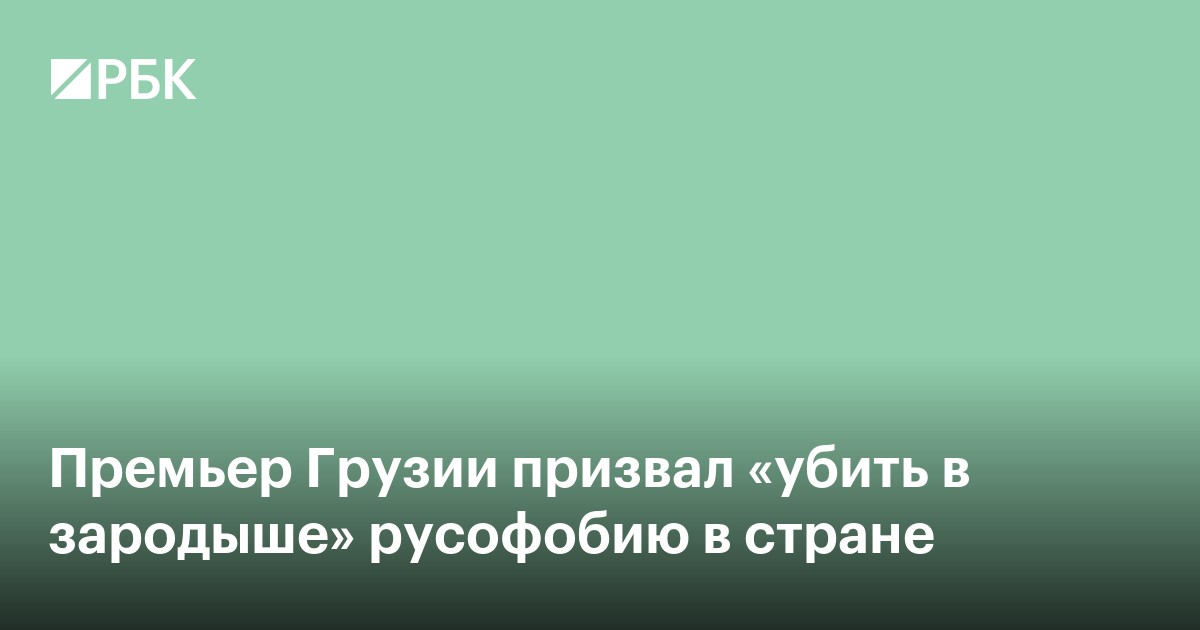 Премьер Грузии призвал «убить в зародыше» русофобию в стране