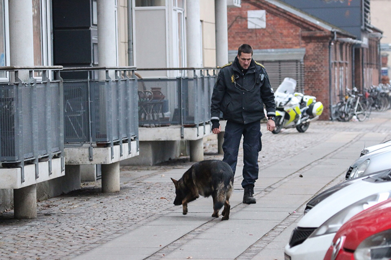 Сотрудники Датской полиции на месте преступления