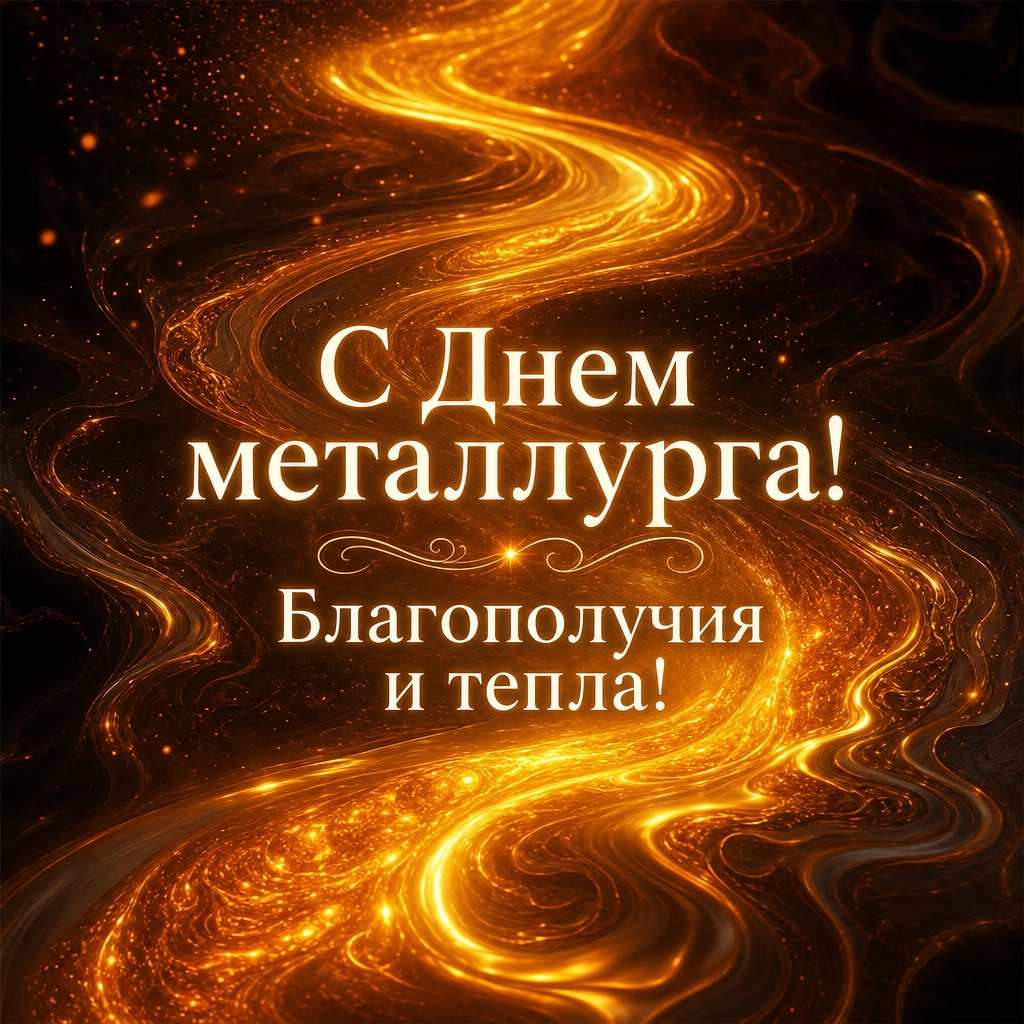 Поздравительная открытка ко Дню металлурга с пожеланием благополучия и тепла