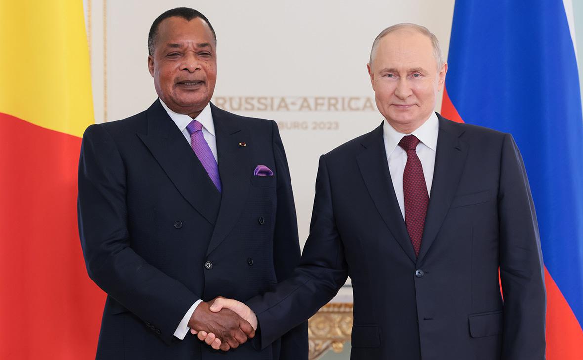 Президент Республики Конго Дени Сассу-Нгессо прибыл в Кремль на переговоры с Владимиром Путиным