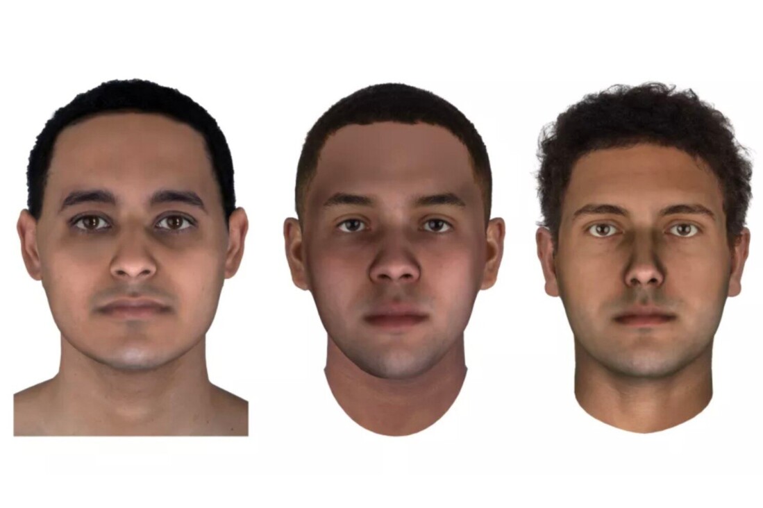 3D-реконструкция лиц, созданная судмедэкспертом на основе генетических данных