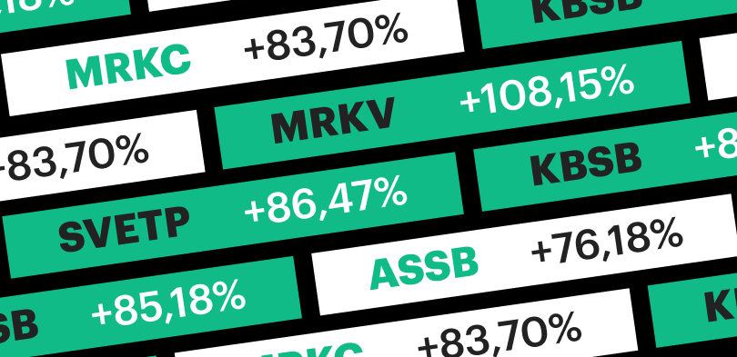 Доходность 100% на падающем рынке: лучшие акции с начала 2025 года