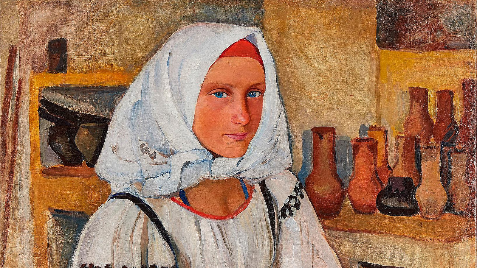 <p>Фрагмент картины &laquo;Портрет молодой крестьянки&raquo;, Серебрякова Зинаида, 1915 год</p>