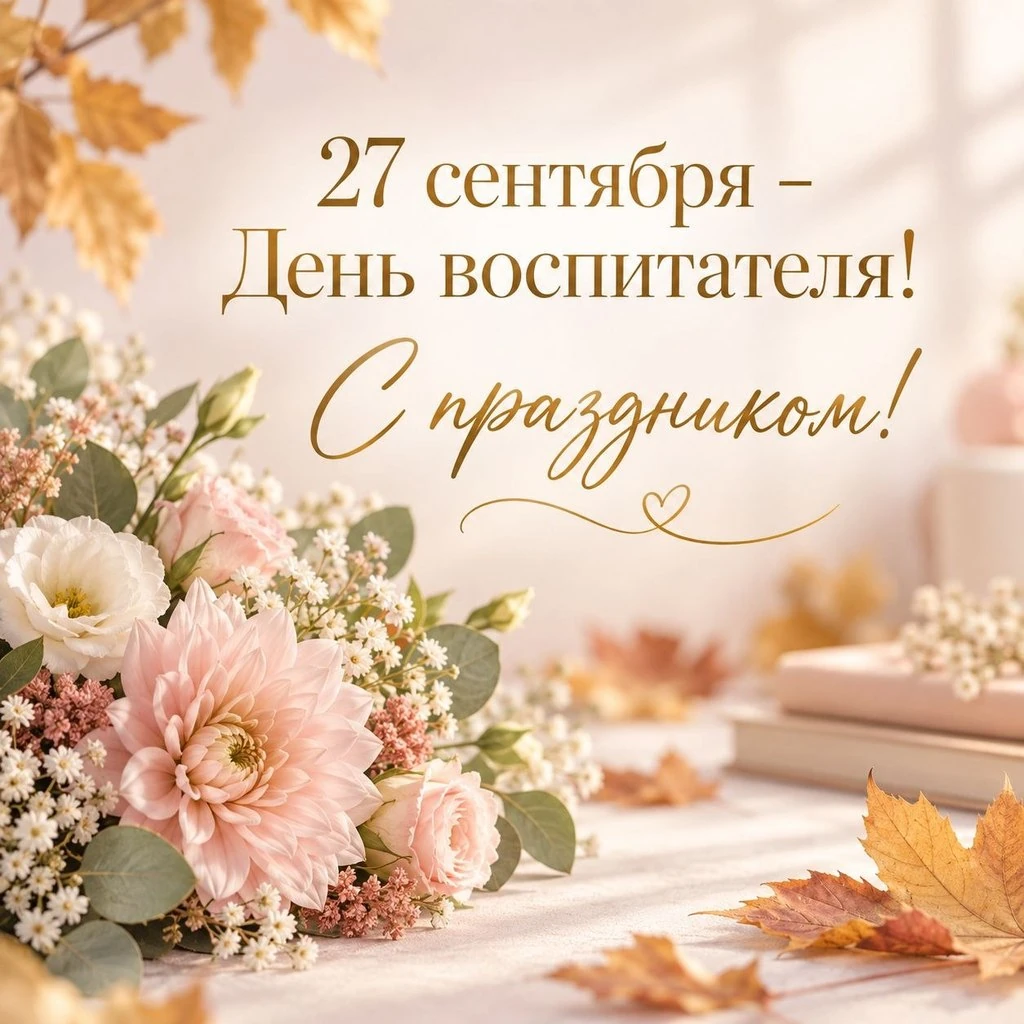 Красивая открытка с Днем воспитателя