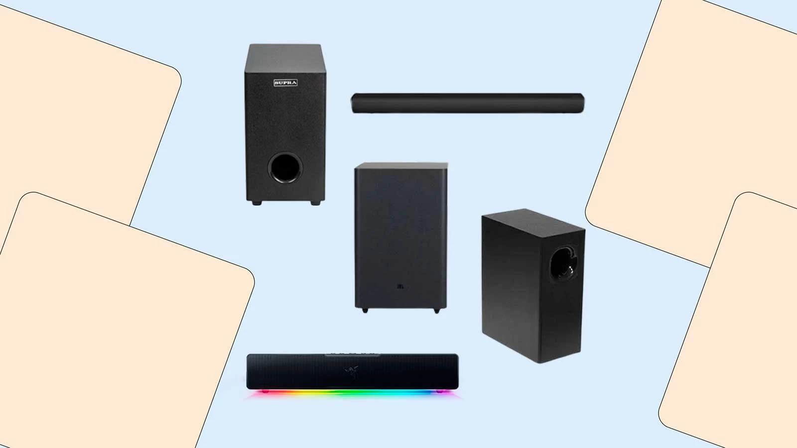 Xiaomi Redmi TV Soundbar ( MDZ-34-DA ); Supra SSB-201; Razer Leviathan V2 X; DEXP V260; JBL Bar 2.1 Deep Bass