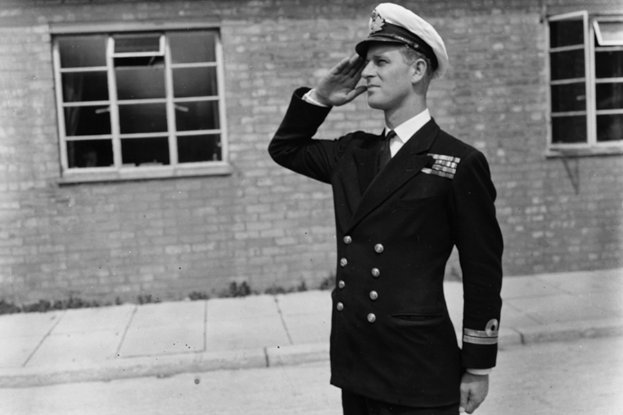 В 1940 году принц Филипп окончил военно-морской колледж и записался на военную службу. В 21 год герцог был одним из самых молодых офицеров Королевского флота, получивших звание старшего лейтенанта. Он также был награжден высшей военной наградой Греции&nbsp;&mdash; Крестом Доблести. В июле 1943 года во время службы на корабле Wallace герцог спас его от потопления. В темное время суток он предложил отвлечь внимание немецких бомбардировщиков на плот, который дымился и при плохой видимости мог сойти за подбитый корабль. Уловка сработала: Wallace под покровом тьмы удалось уйти, пока противник атаковал деревянный плот