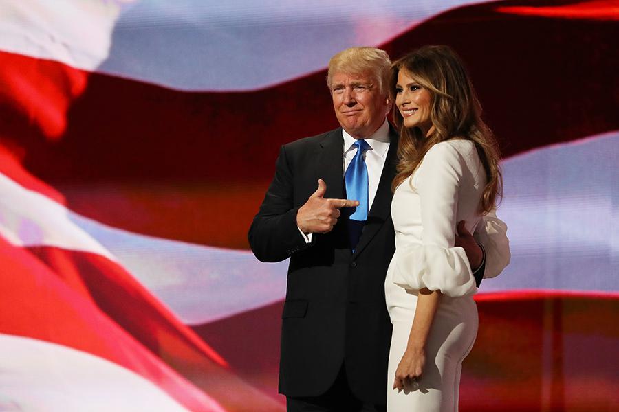 Дональд Трамп с женой Меланией, 2016 год