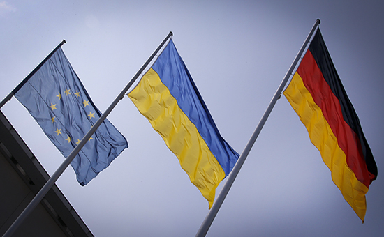 Флаги&nbsp;ЕС, Украины и&nbsp;Германии
