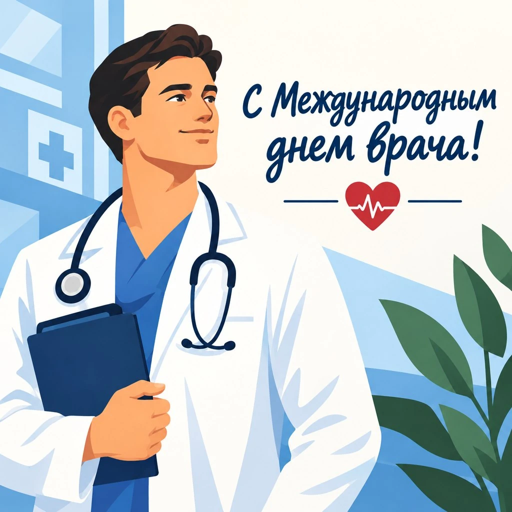 Открытка к Международному дню врача мужчине