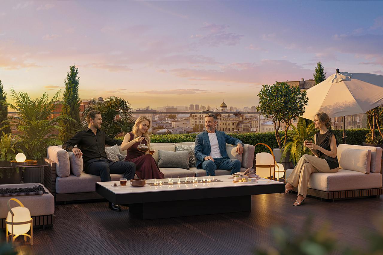 В доме есть двухэтажные&nbsp;квартиры и пентхаусы с дровяными&nbsp;каминами и террасами