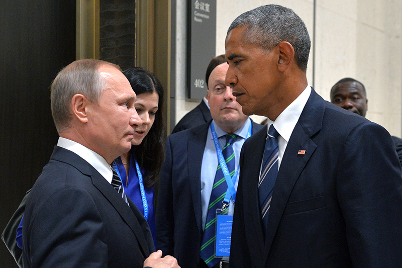 Президент России Владимир Путин (слева) и&nbsp;президент США Барак Обама во&nbsp;время встречи в&nbsp;Ханчжоу
