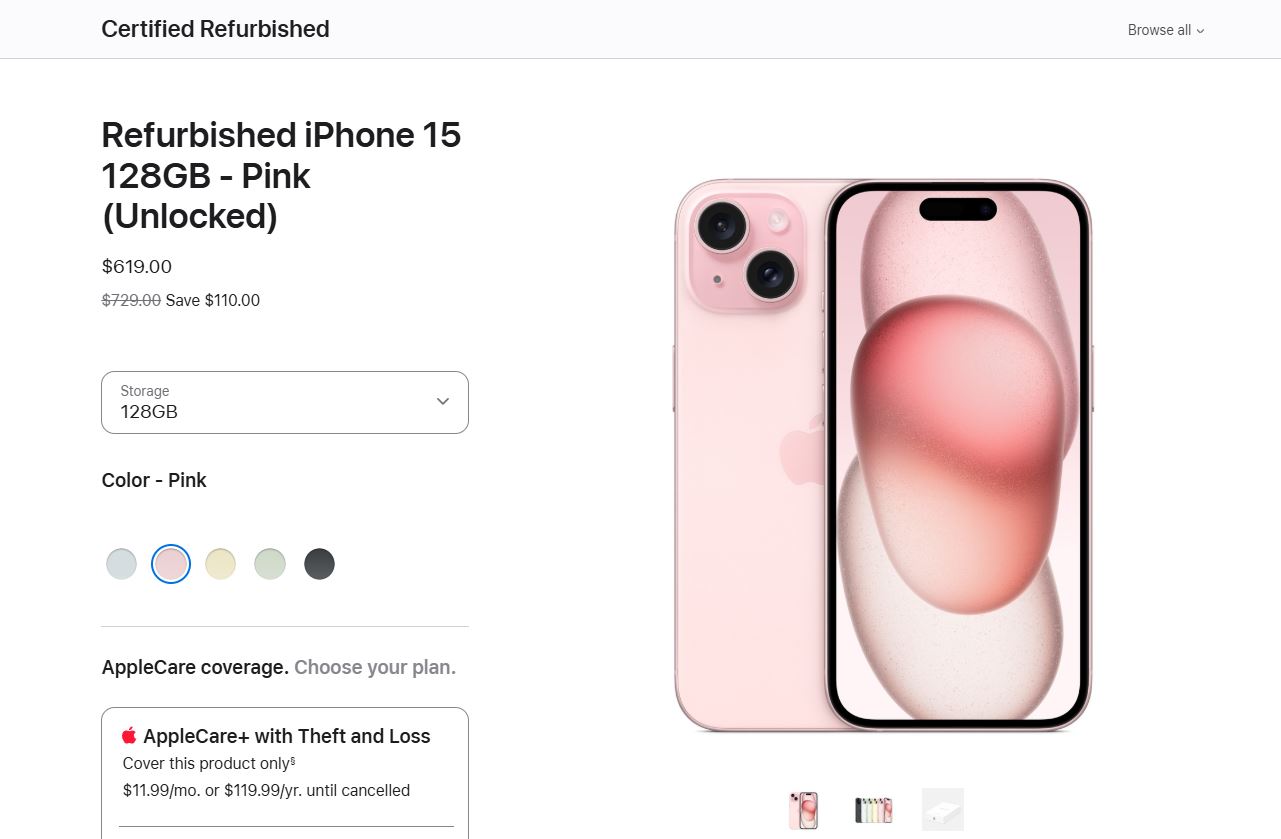 Официально восстановленный iPhone на сайте Apple