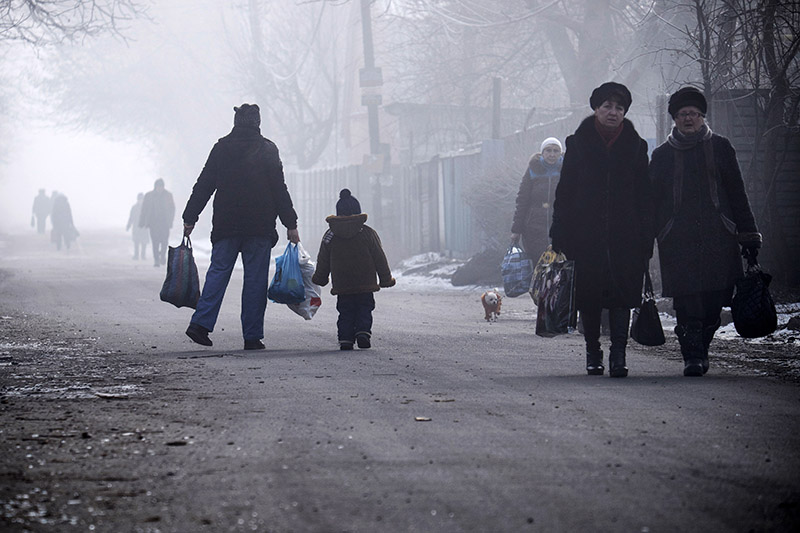 Утренний туман в Донецке, 15 февраля.