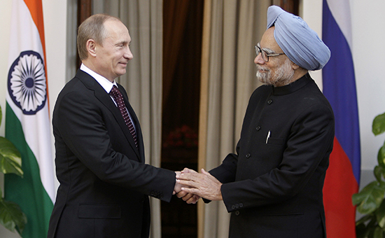Президент России Владимир Путин и  премьер-министр Индии Манмохан Сингх, 2010 год