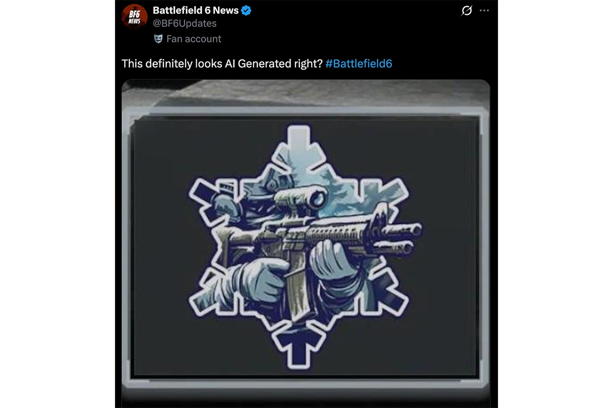 Публикация с изображением карточки игрока в Battlefield 6