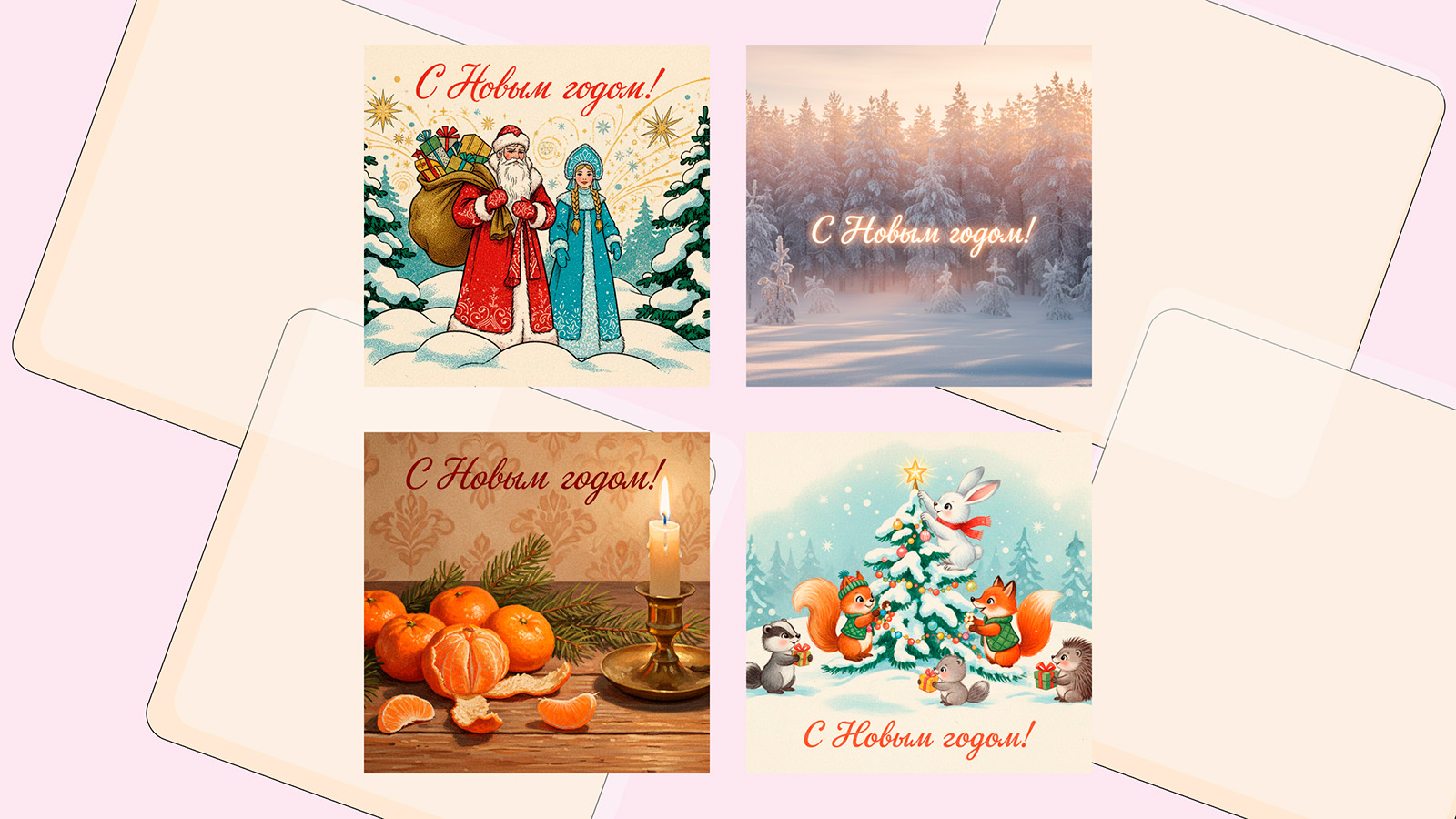 Поделитесь с близкими и друзьями оригинальными открытками и искренними поздравлениями с Новым годом 2026