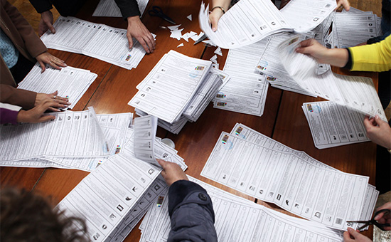 Во время подсчета голосов после окончания выборов в единый день голосования


