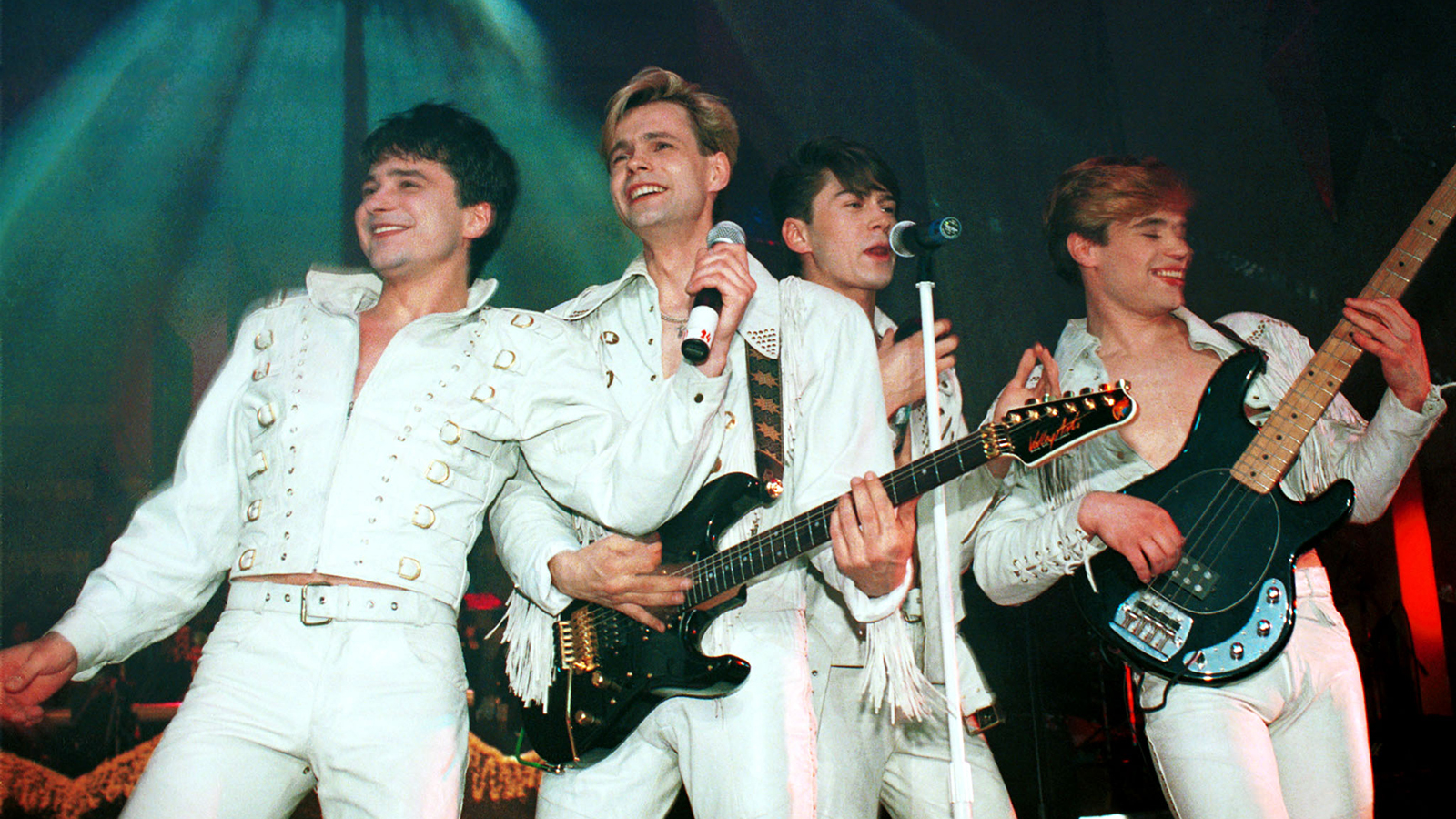 Группа «На-На». На фото (слева направо): Владимир Асимов, Владимир Левкин, Владимир Политов и Вячеслав Жеребкин. 13 мая 1995 года