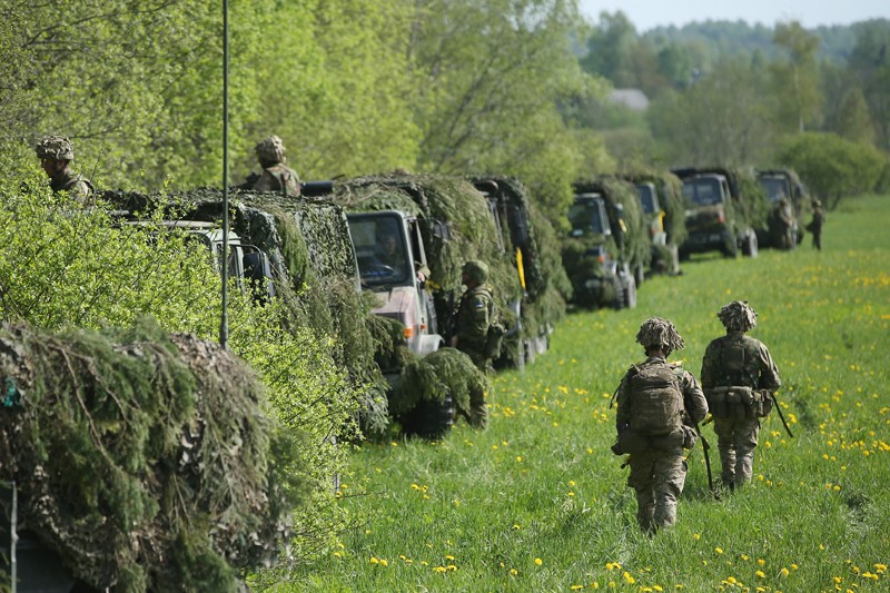 В совместных учениях НАТО участвуют вооруженные силы Эстонии, Латвии, Литвы, США, Великобритании, Польши, Бельгии и Дании. На фото - британский полк герцога Ланкастерского. 