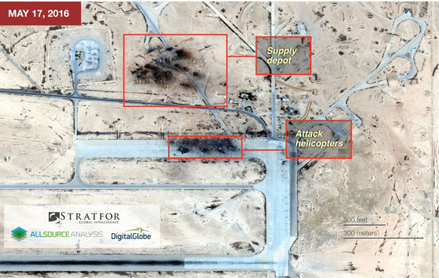 Спутниковый снимок базы около Пальмиры, 17 мая