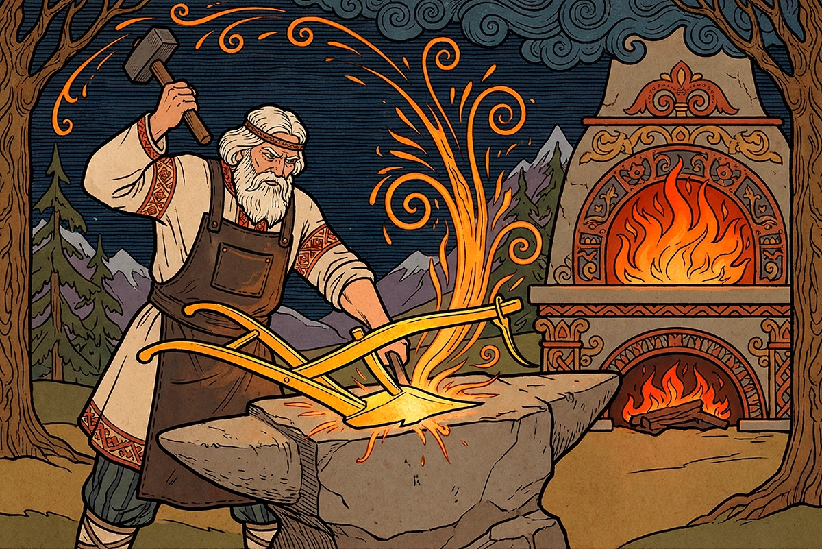 Образ Сварога объединяет представления о небесном огне и созидательной силе