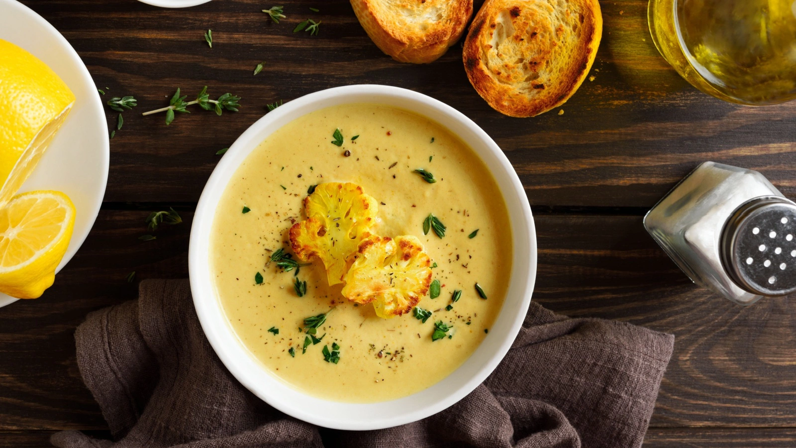 К блюду подойдут хрустящие гренки, багет или домашние сухарики