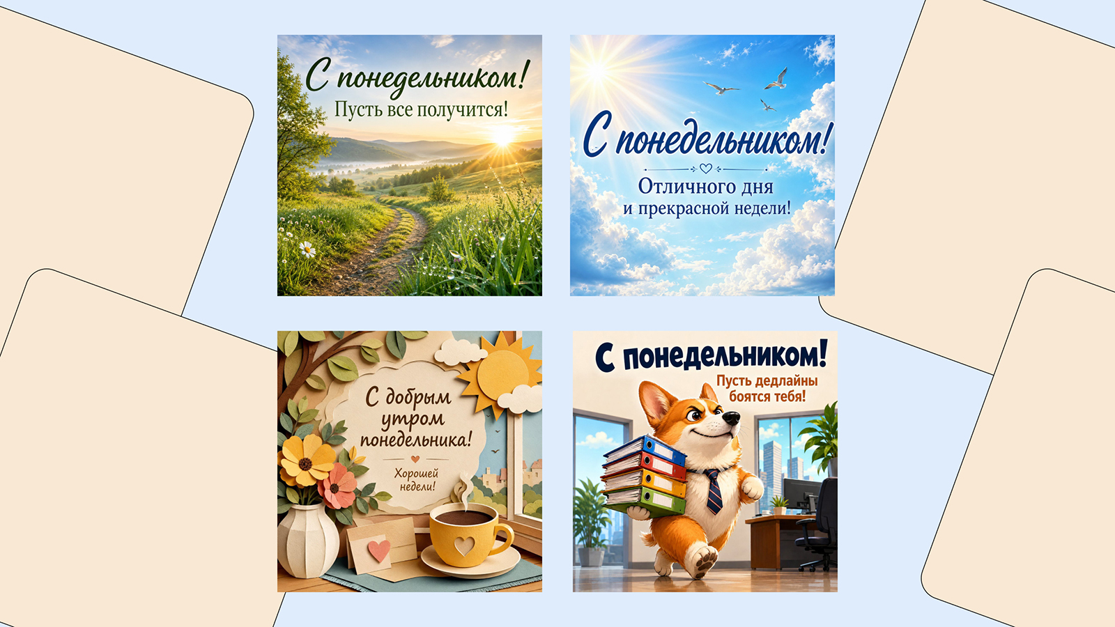 40+ открыток с пожеланием хорошего понедельника