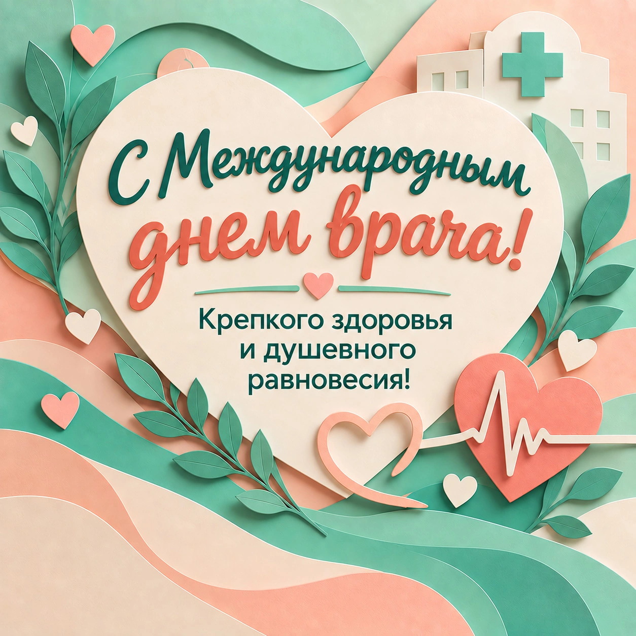 Открытка к Международному дню врача с пожеланием душевного равновесия