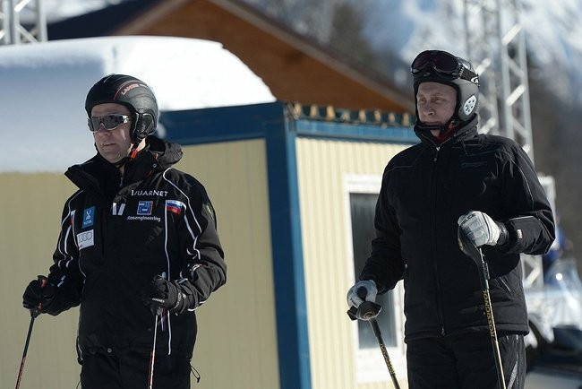 В.Путин покорил ряд горнолыжных трасс в олимпийском Сочи