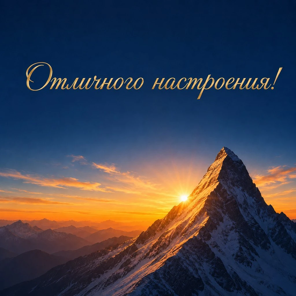 Стильная открытка с пожеланием отличного настроения
