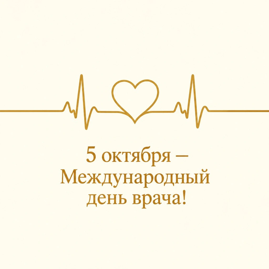 Минималистичная открытка к Международному дню врача