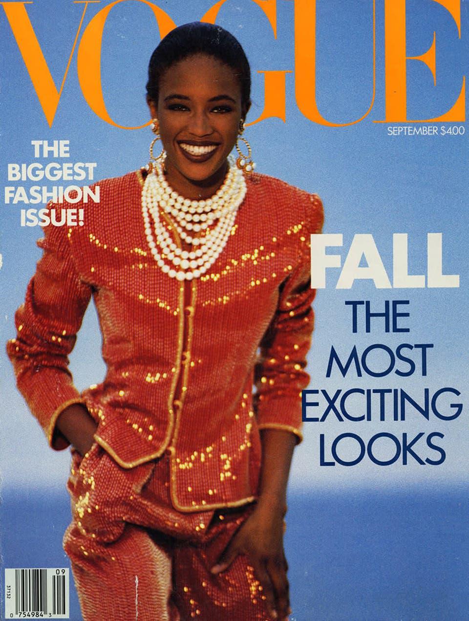 Обложка американского Vogue с Наоми Кэмпбелл, 1987