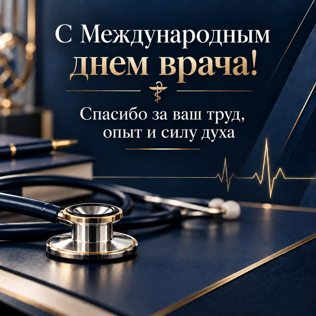 Стильная открытка к Международному дню врача мужчине