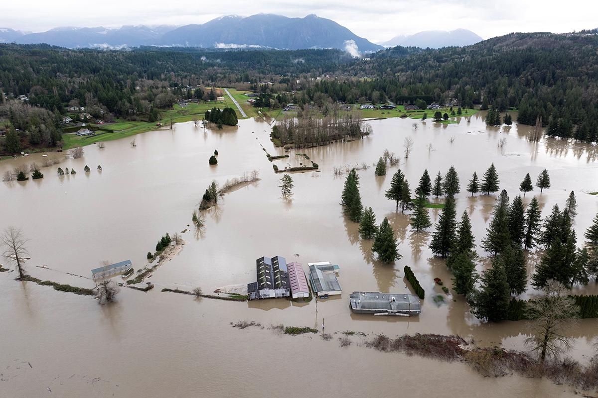 Территория, затопленная рекой Сноквалми, город Фолл-Сити, штат Вашингтон, США, 09 декабря 2025 года