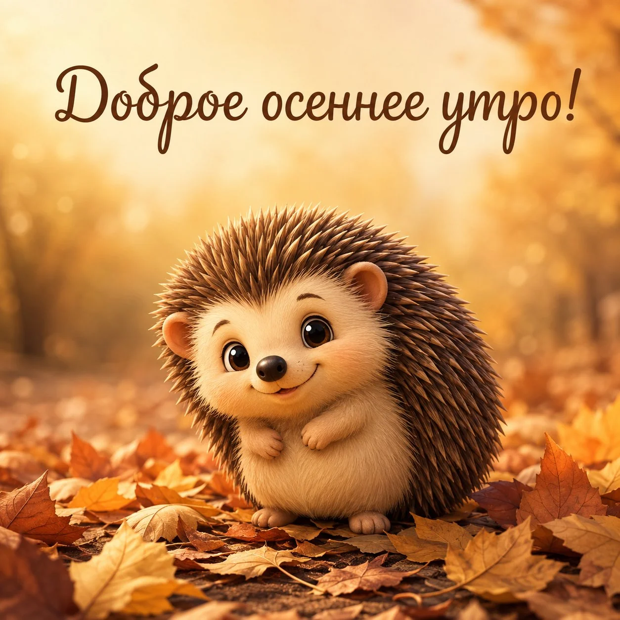 Прикольная осенняя открытка с добрым утром