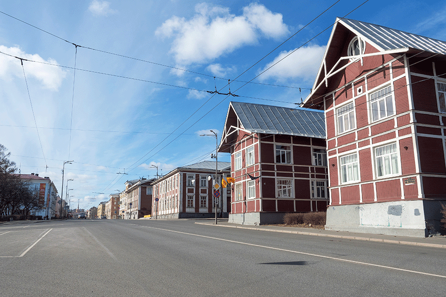 Проспект Ленина в Петрозаводске. До 4 апреля в городе не будет работать общественный транспорт