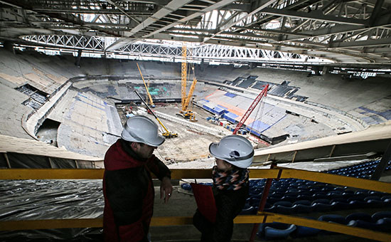 Арена строящегося стадиона &laquo;Зенит-Арена&raquo; на&nbsp;Крестовском острове.&nbsp;5 апреля 2016 года


