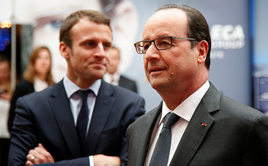 Франсуа Олланд и Эмманюэль Макрон (справа налево)


