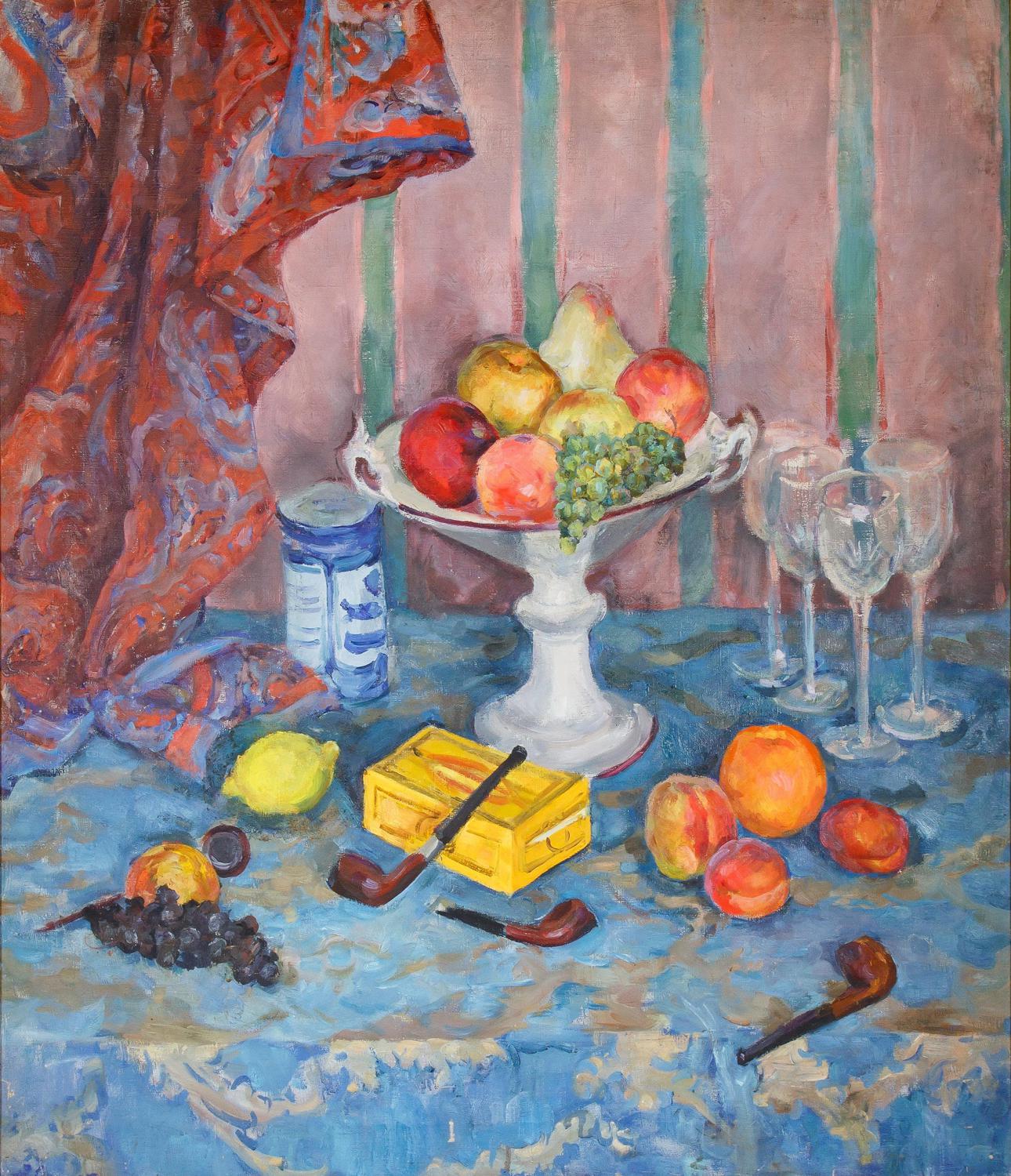 Александр Осмеркин, «Фрукты в белой вазе», 1940