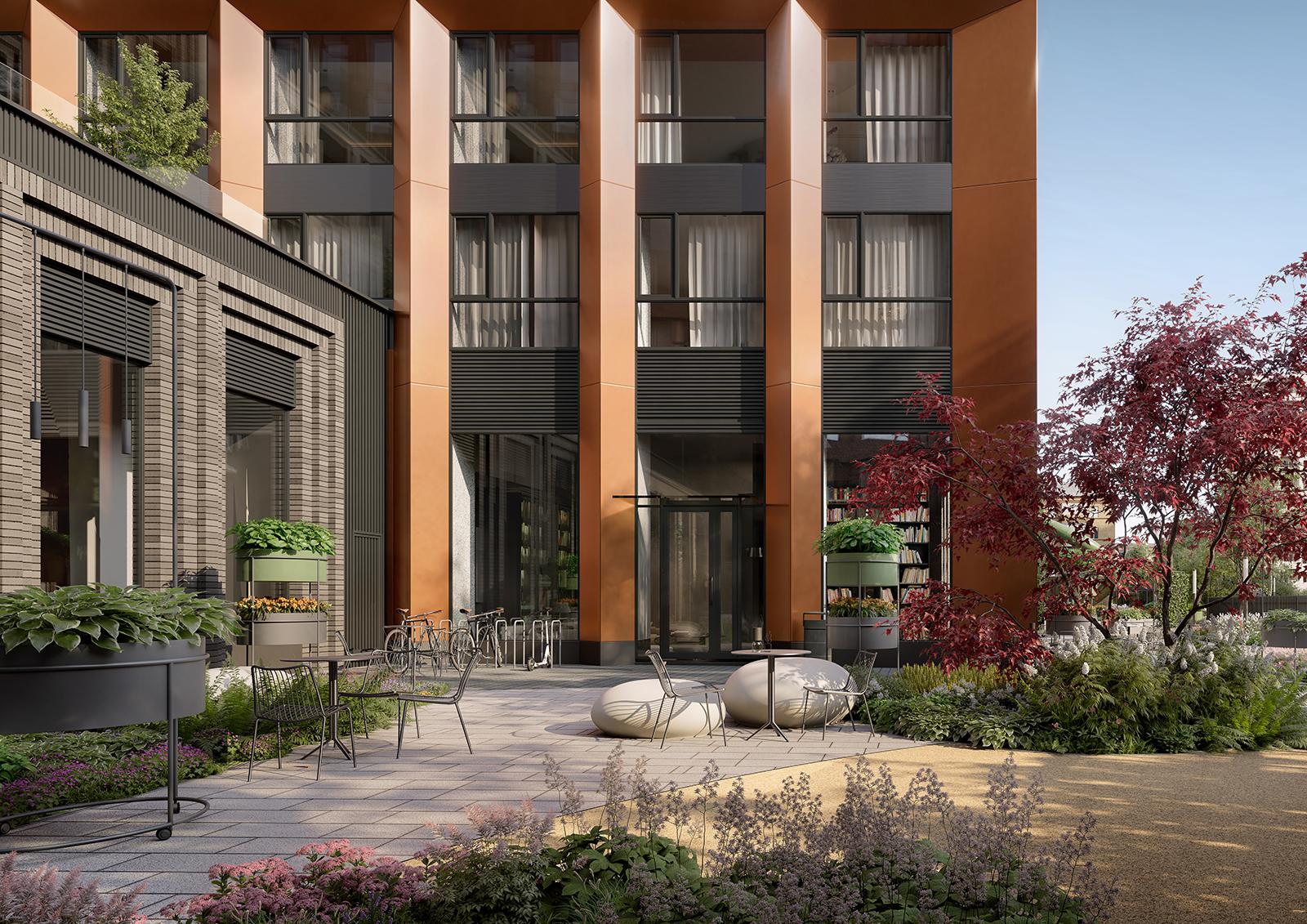 Жилой проект Rakurs.&nbsp;Вход в библиотеку