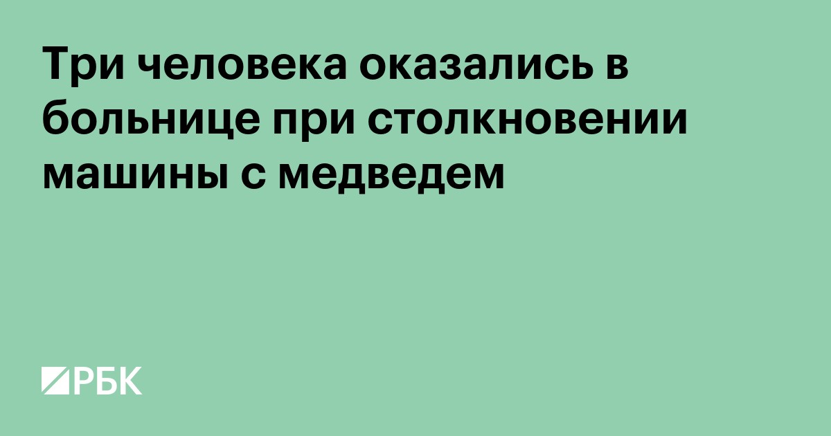 Три человека оказались в больнице после столкновения машины с медведем